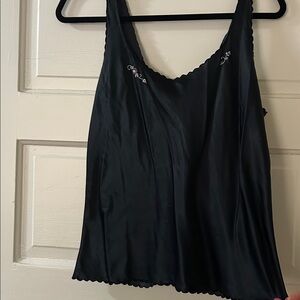 Vintage Barbizon Black Embroidered Camisole